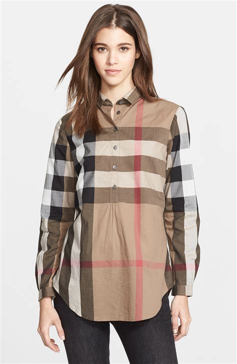 burberry cotton check top in plus size|net a porter Burberry.